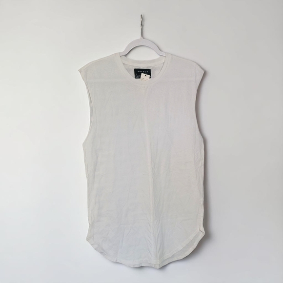 PacSun White Sleeveless Men's Shirt - Picture 5 of 7